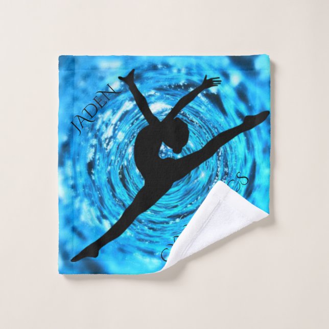GYMNASTICS wash cloth with personalized name. (Wash Cloth)