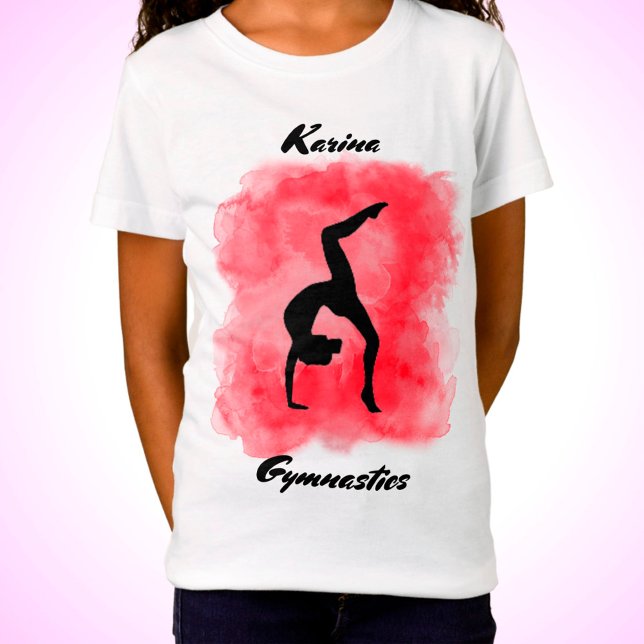 Gymnastics Watercolor Splash Personalised  T-Shirt (Creator Uploaded)
