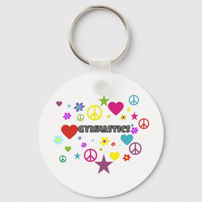 Gymnastics with Mixed Graphics Key Ring (Front)