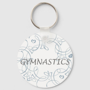 Gymnastics with Swirl Key Ring