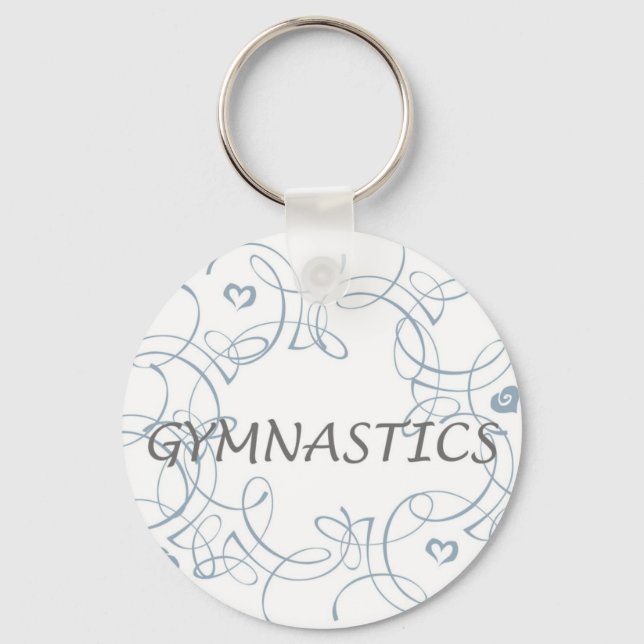 Gymnastics with Swirl Key Ring (Front)