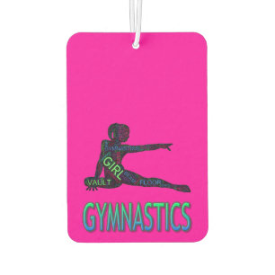 Gymnastics Word Art Pink & Purple Air Freshener