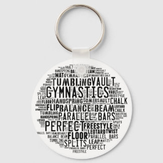 Gymnastics Word Cloud Tumbling Key Ring