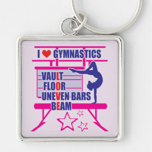 Gymnasts - I Love Gymnastics Key Ring