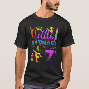 Gymnasts Little 7 Birthday Party Flip Jump Tumble T-Shirt