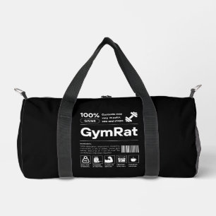 GymRat Funny Workout Gear Fitness Gym Barcode Duffle Bag