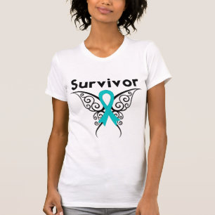 Gynaecologic Cancer Survivor Tribal Butterfly T-Shirt