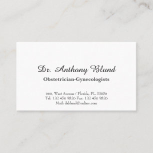 Gynaecologist obstetrician OBGYN doctor Business C Business Card
