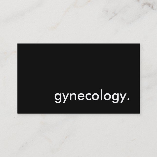 gynaecology. business card (Front)