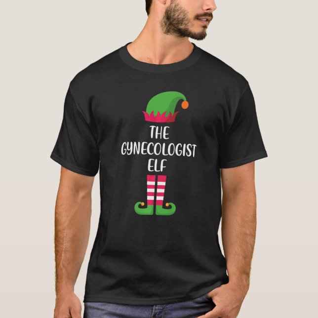 Gynecologist Elf Family Matching Group Christmas P T-Shirt (Front)