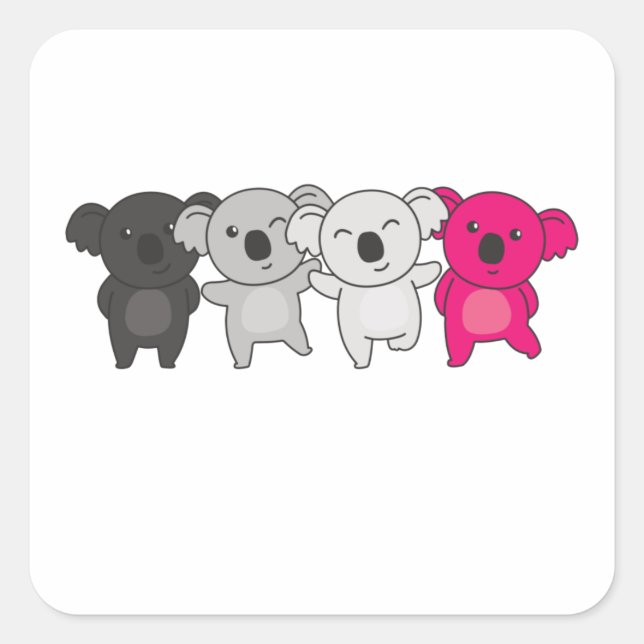 Gynephilia Flag Pride Lgbtq Cute Koala Square Stic Sticker (Front)