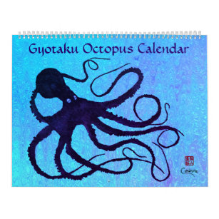 Gyotaku Octopus - Large Calendar