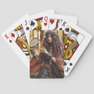 gypsi lady playing cards