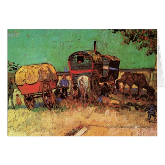 Gypsies with Caravans by Vincent van Gogh Card (Front Horizontal)