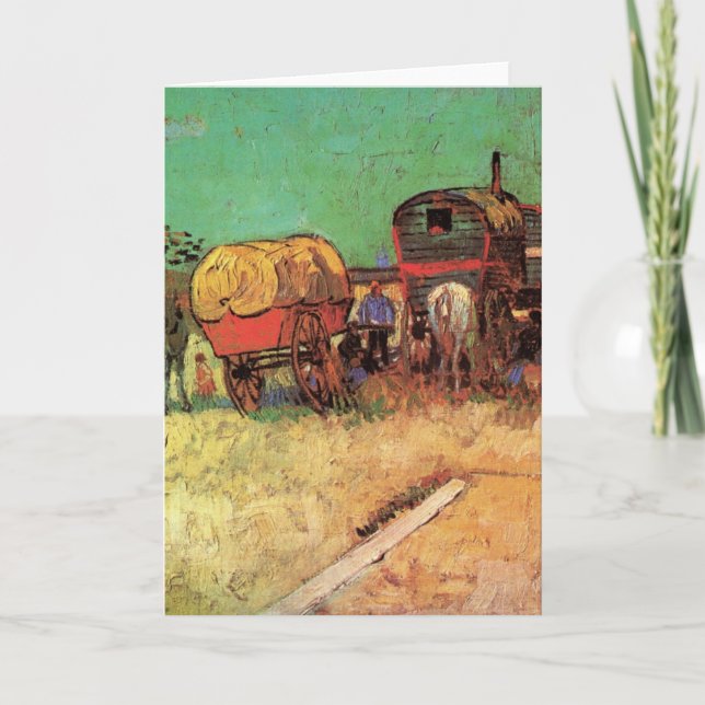 Gypsies with Caravans by Vincent van Gogh Card (Front)