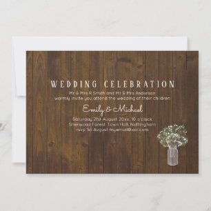 Gypsophila Babys Breath Simple Elegant Wedding Invitation