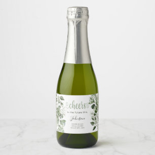 Gypsophila & Eucalyptus Bridal Shower Sparkling Wine Label