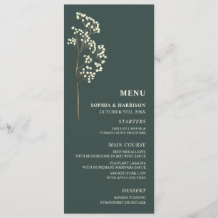 Gypsophila Peacock Green Wedding Menu