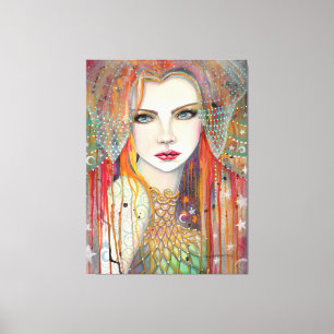 Gypsy Bohemian Beauty Painting by Molly Harrison Canvas Print