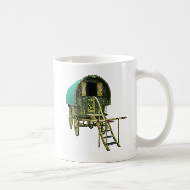 Gypsy bowtop caravan coffee mug (Right)