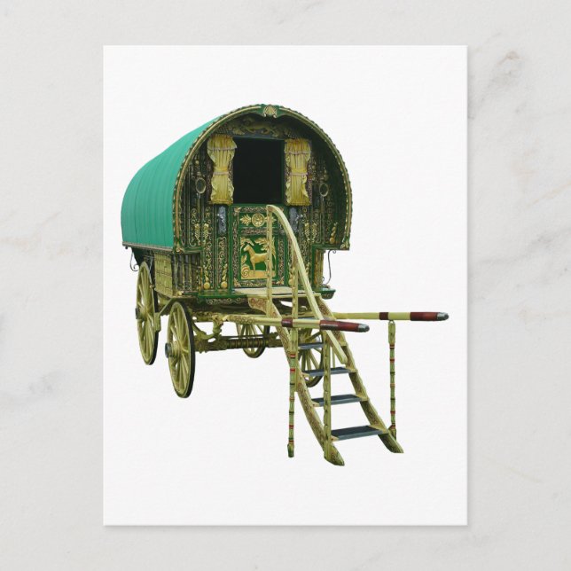 Gypsy bowtop caravan postcard (Front)