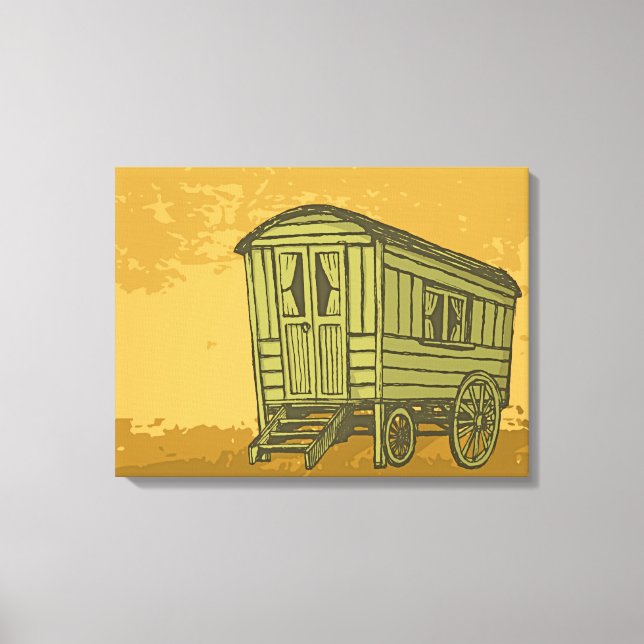 Gypsy caravan wagon canvas print (Front)