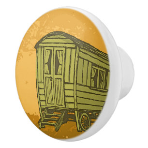 Gypsy caravan wagon ceramic knob