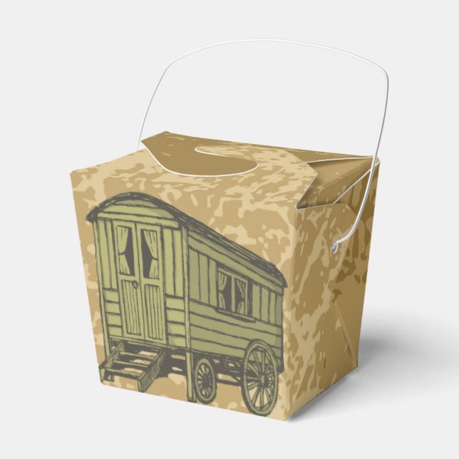 Gypsy caravan wagon favour box (Front Side)