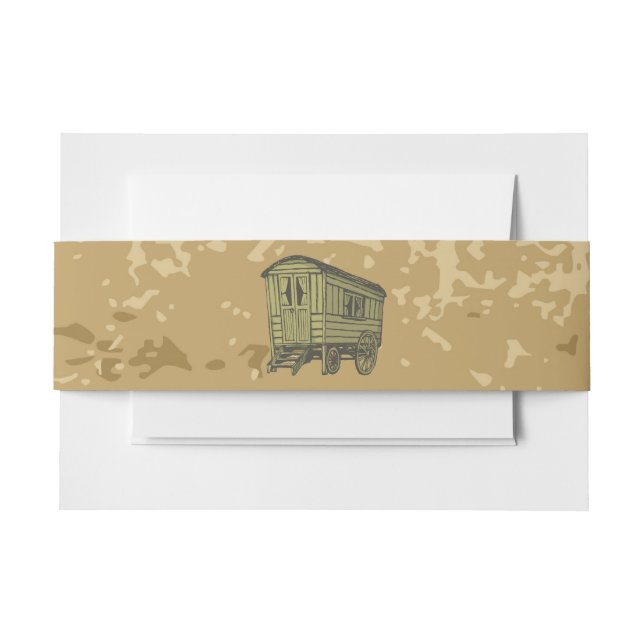 Gypsy caravan wagon invitation belly band (Front Example)