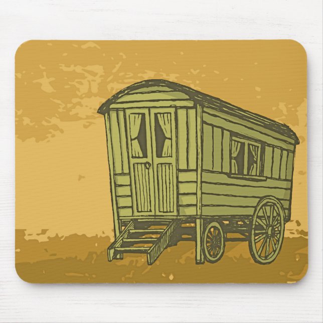 Gypsy caravan wagon mouse pad (Front)