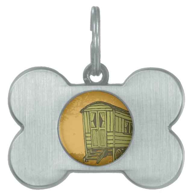 Gypsy caravan wagon pet ID tag (Front)