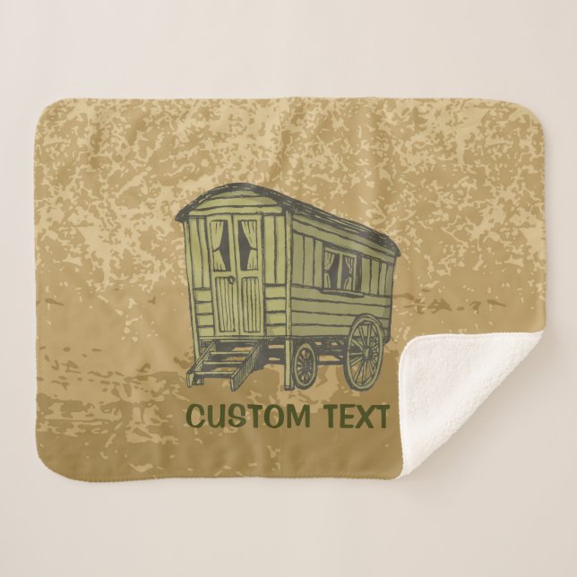 Gypsy Caravan Wagon Sherpa Blanket (Front (Horizontal))