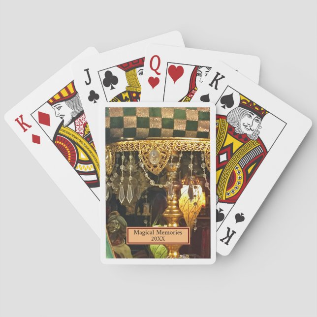GYPSY DECOR ADD YOUR NAME & DATE Magical Memories Playing Cards (Back)