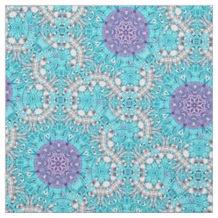 Gypsy Ethnic Embroidery  turquoise blue bohemian Fabric