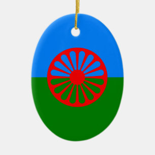 Gypsy flag ceramic tree decoration