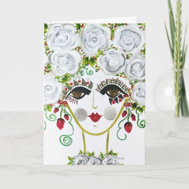 Gypsy Garden Girl Cerise - Note Card (Front)