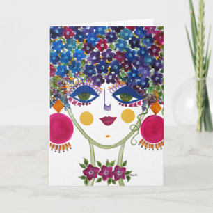 Gypsy Garden Girl Violet - Note Card
