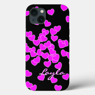 'Gypsy Girl' - Name Template, Flashy Pink On Black iPhone 13 Case