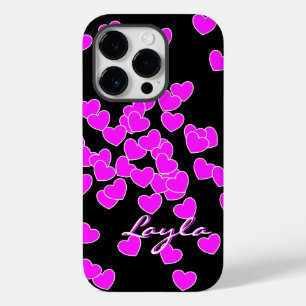 'Gypsy Girl' - Name Template, Flashy Pink On Black Case-Mate iPhone 14 Pro Case