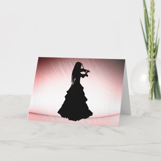 Gypsy Girl Plays Violin Blank Inside Invitation (Front)