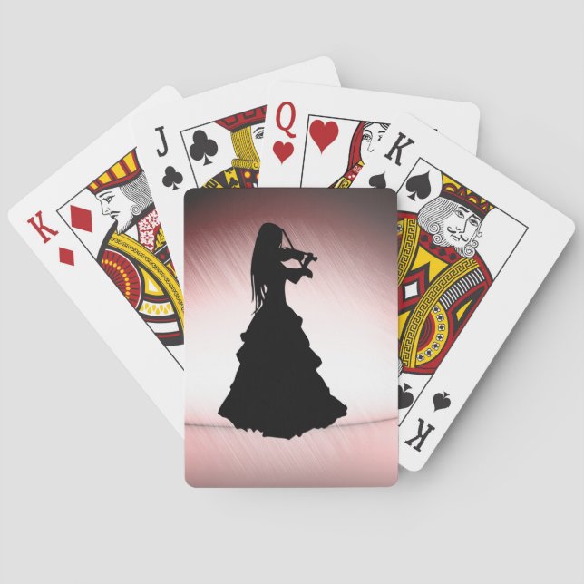 Gypsy Girl Plays Violin Playing Cards (Back)