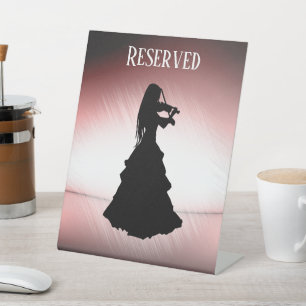Gypsy Girl Plays Violin Reserved Custom Pedestal Sign