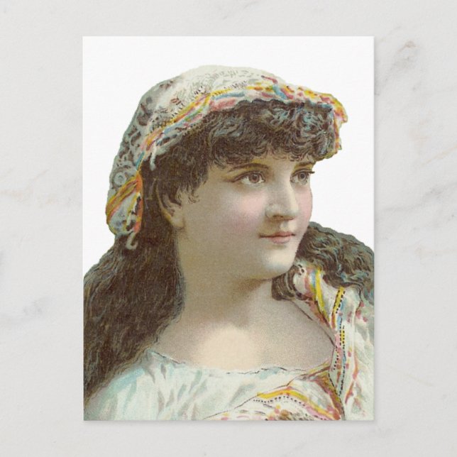 Gypsy girl postcard (Front)