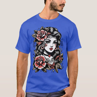 Gypsy Girl Traditional Tattoo T-Shirt