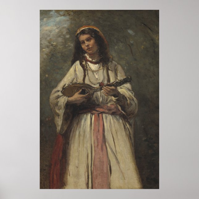 Gypsy Girl with Mandolin Poster (Front)