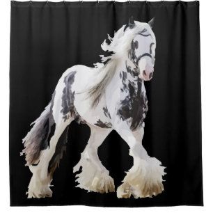 Gypsy Mare Stallion Draught Horse Shower Curtain