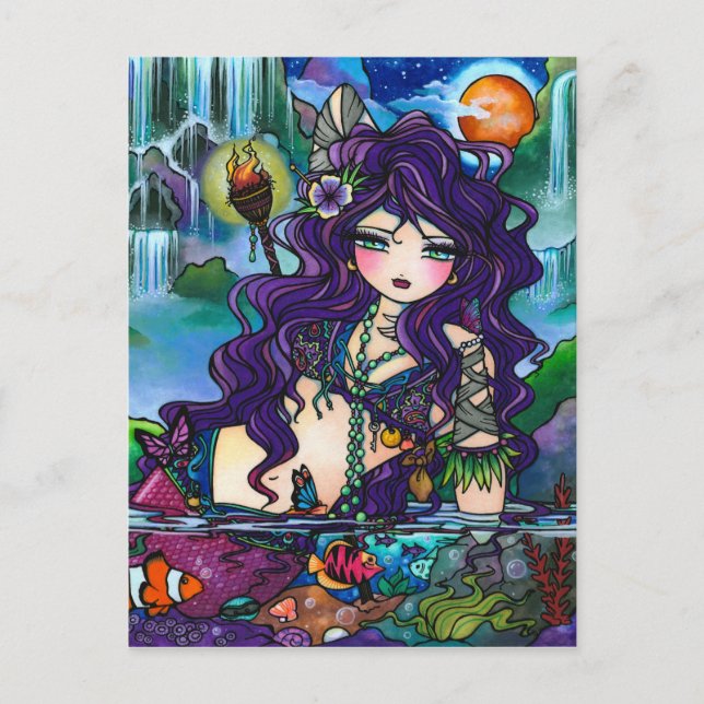 Gypsy Pirate Mermaid Fantasy Marine Art Postcard (Front)