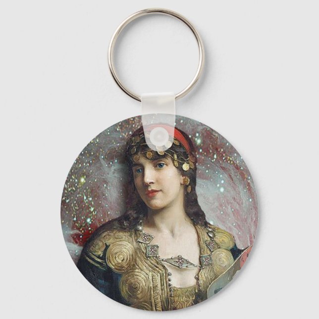 Gypsy Princess, altered art Key Ring (Front)