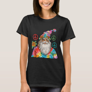 Gypsy Santa Claus Hipe Tie Dye Groovy Christmas  T-Shirt
