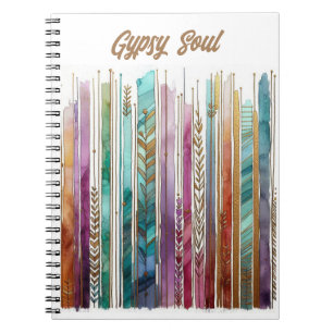 GYPSY Soul, artsy boho, inky abstract  Notebook